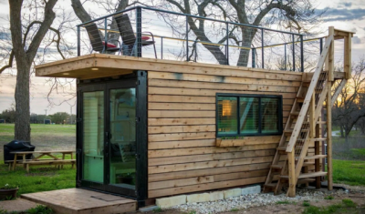 占地面积18㎡集装箱房“五脏俱全”,厨房卫生间